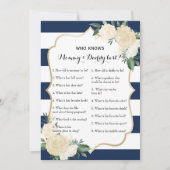 二重側面のベビーシャワーのゲーム-だれが知っているかアドバイス| 招待状 (正面)