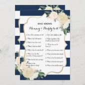 二重側面のベビーシャワーのゲーム-だれが知っているかアドバイス| 招待状 (正面/裏面)