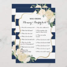 二重側面のベビーシャワーのゲーム-だれが知っているかアドバイス|