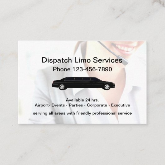 二重側面の上品なリムジン車サービス 名刺 (正面)