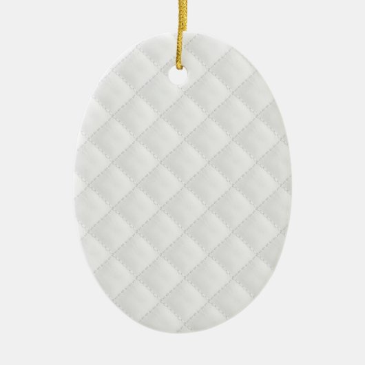 二重側面の白によってキルトにされる革 セラミックオーナメント (正面)