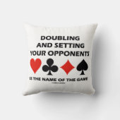 二重入札宇宙4枚のカードスーツを保存 クッション (裏面)