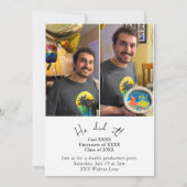 二重共同卒業パーティー招待状招待状 招待状 (裏面)