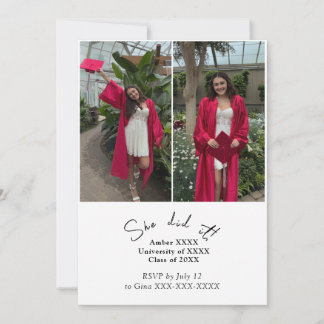 二重共同卒業パーティー招待状招待状 招待状