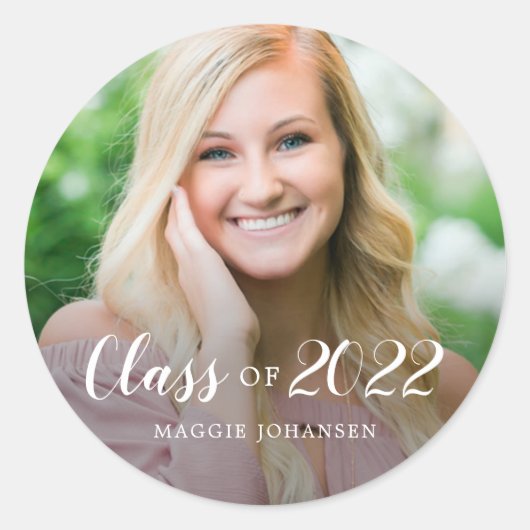 二重写真卒業ステッカー封筒用シール ラウンドシール (正面)