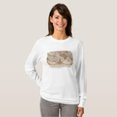二重半球の世界地図1587年 Tシャツ (正面フル)