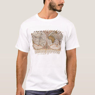 二重半球の世界地図1587年 Tシャツ