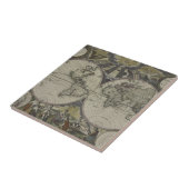 二重半球の世界地図| 1672年 タイル (側面)