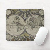 二重半球の世界地図| 1672年 マウスパッド (マウス)
