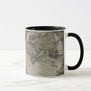 二重半球の世界地図  1672年 マグカップ