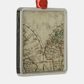 二重半球の地図 メタルオーナメント (右)
