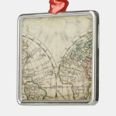 二重半球の地図 メタルオーナメント (左)