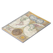 二重半球の旧世界の地図、1794年 ノートブック (左側)