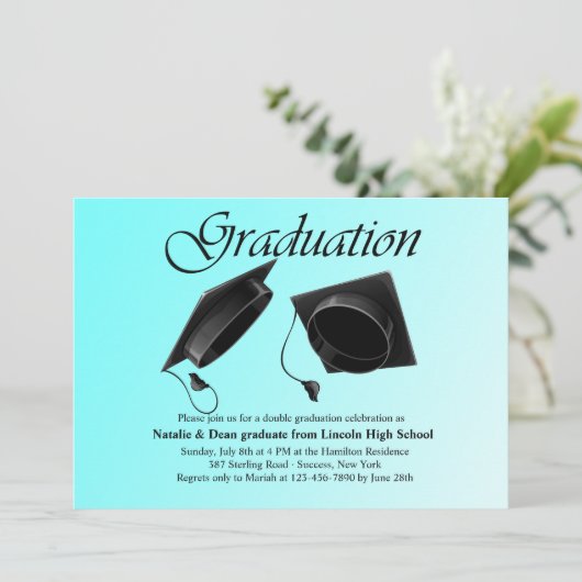 二重卒業招待状 招待状 (スタンド正面)