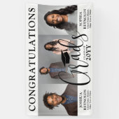 二重卒業3フォトコラージジョイントパーティー 横断幕 (縦)