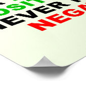 二重否定ポ前向きスタおもしろいー記号 ポスター (角)