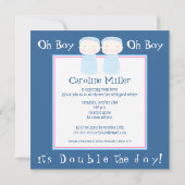 二重喜び!  対の男の子のシャワーの招待状 招待状 (裏面)