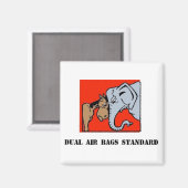 二重大気バッグ標準の政治磁石民主党員 マグネット (正面/裏面)