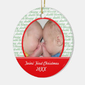 二重天恵の双生児の初めてのクリスマスのオーナメント セラミックオーナメント (左)