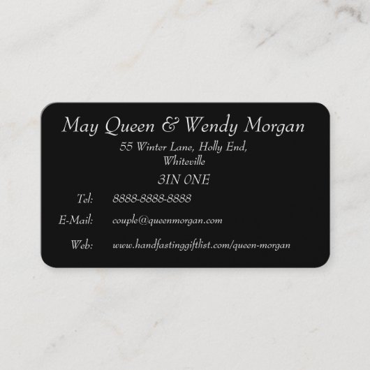 二重女神のレズビアンのHandfastingの接触カード コーリングカード (正面)