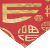 二重幸福および中国人の硬貨パターン テーブルクロス (アングル)