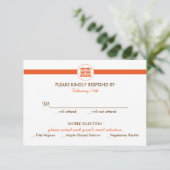 二重幸福の中国のな結婚式招待状- RSVP (スタンド正面)