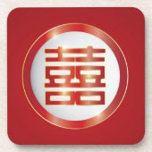 二重幸福の結婚式のコルクのコースター コースター (正面)