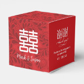 二重幸福シンボル結婚式の引き出物ボックス2x2in フェイバーボックス (裏面サイド)