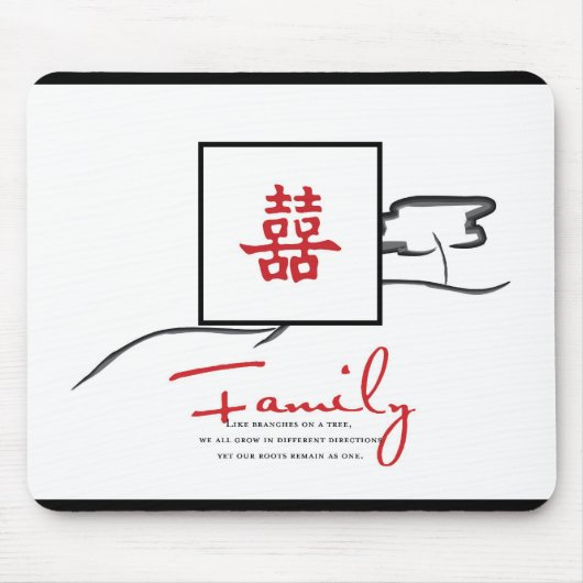 二重幸福-家族の引用文 マウスパッド (正面)