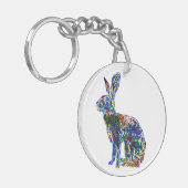 二重幸運なノウサギ|の風水のkeychain キーホルダー (正面左)