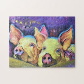 二重悩みのコブタのパズル ジグソーパズル (横)