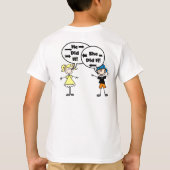 二重悩みはTシャツをからかいます Tシャツ (裏面)