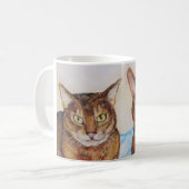 二重悩み猫 コーヒーマグカップ (正面左)