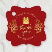 二重感謝してい幸せ中国のの結婚フローラ フェイバータグ (正面)