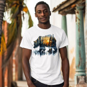 二重暴露を受ける Tシャツ