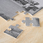 二重橋白黒写真撮影 ジグソーパズル (側面)