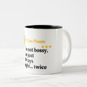 二重火力 – 牡羊座の太陽，レオ月の〔占星術の〕十二宮図マグ ツートーンマグカップ (正面右)