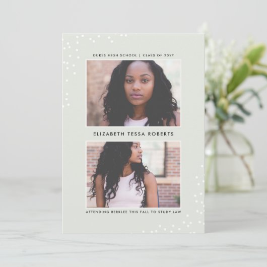 二重点々のある卒業発表 招待状 (スタンド正面)