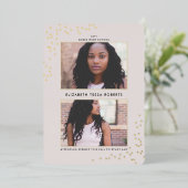 二重点々のある卒業箔招待状 箔招待状 (立ち正面)