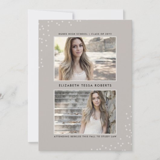 二重点々のある自然卒業発表 招待状 (正面)