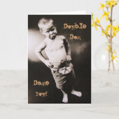 二重犬の挑戦の母の日カード カード (黄色い花)