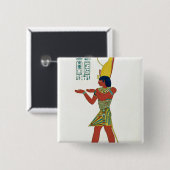 二重王冠を身に着けているNectanebo I 缶バッジ (正面&裏面)