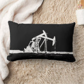 二重白オイルのポンピングユニットのシルエット ランバークッション (ブランケット)