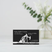 二重白オイルのポンピングユニットのシルエット 名刺 (スタンド正面)