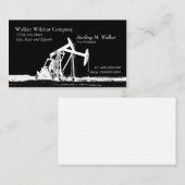 二重白オイルのポンピングユニットのシルエット 名刺 (正面/裏面)