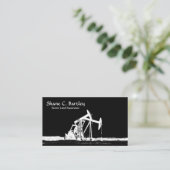 二重白オイルの健康なポンピングユニットのシルエット 名刺 (スタンド正面)