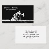 二重白オイルの健康なポンピングユニットのシルエット 名刺 (正面/裏面)