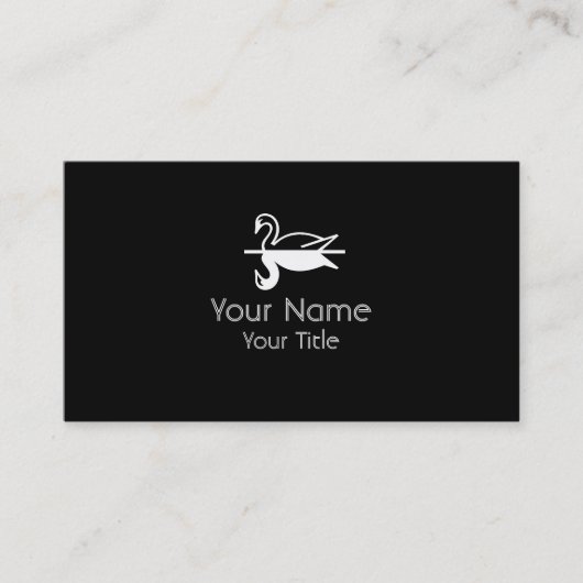 二重白鳥の白黒のカスタムな名刺 名刺 (正面)