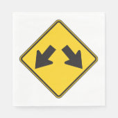 二重矢印の道路標識 スタンダードランチョンナプキン (正面)