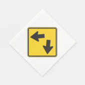 二重矢印の道路標識 スタンダードランチョンナプキン (角)